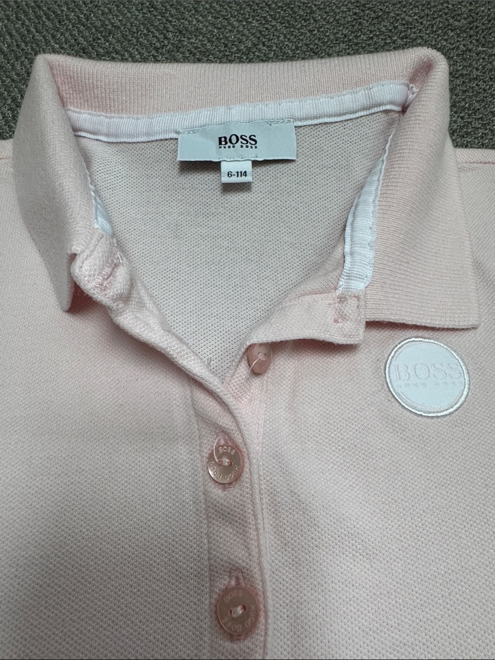 BOSS Girls Pale Pink Polo Dress - Picture 3 of 11